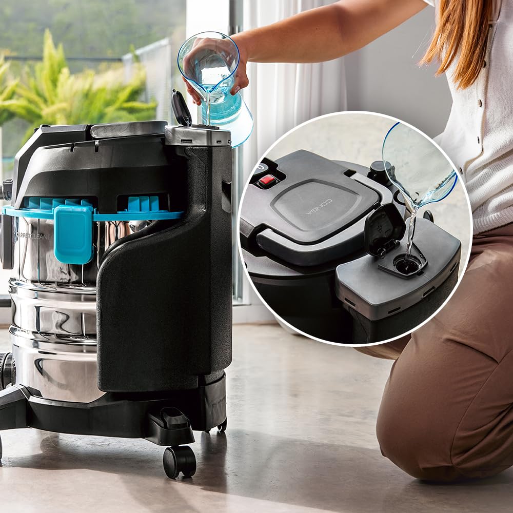 Cecotec Aspirapolvere Solidi, Liquidi, Tappezzerie e Tappeti con Cavo Conga CarpetClean 20000 MAX. 1400W, 22Kpa, Serbatoio Acqua Pulita 4L e Sporco 20L, Filtro HEPA, Raggio d'Azione 7m