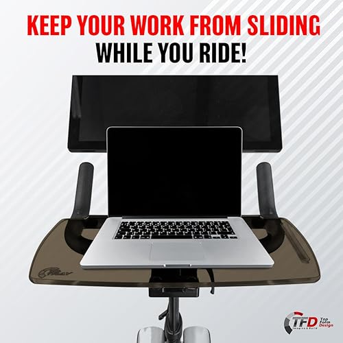 Miniatura 7 de TFD The Tray - Bandeja mejorada para bicicleta Peloton (originales) - Trabaja y viaja con tu teléfono, laptop, libro o tableta (bandeja V2, acrílico