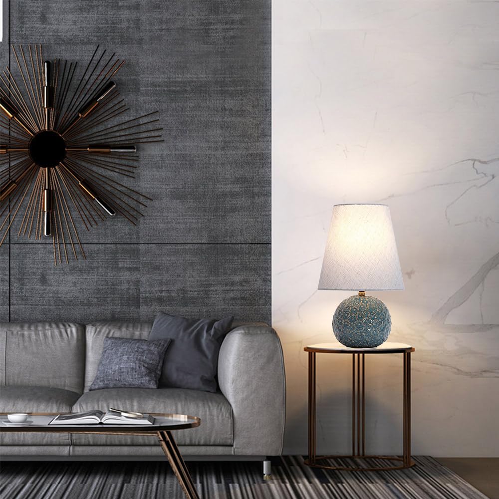 Mengjay E27 Lampada da Notte Lampada da Tavolo,Lampada da tavolo salotto lampada,Ceramica Lampada da scrivania Lampada da comodino per camera da letto soggiorno illuminazione decorativa (C)