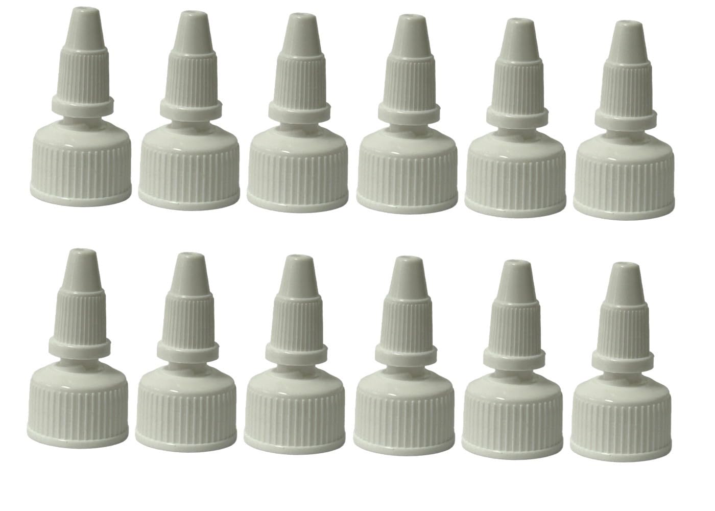 12 pack 20-410 White Fine Ribbed Twist Open & Close Dispensing Closure (.118