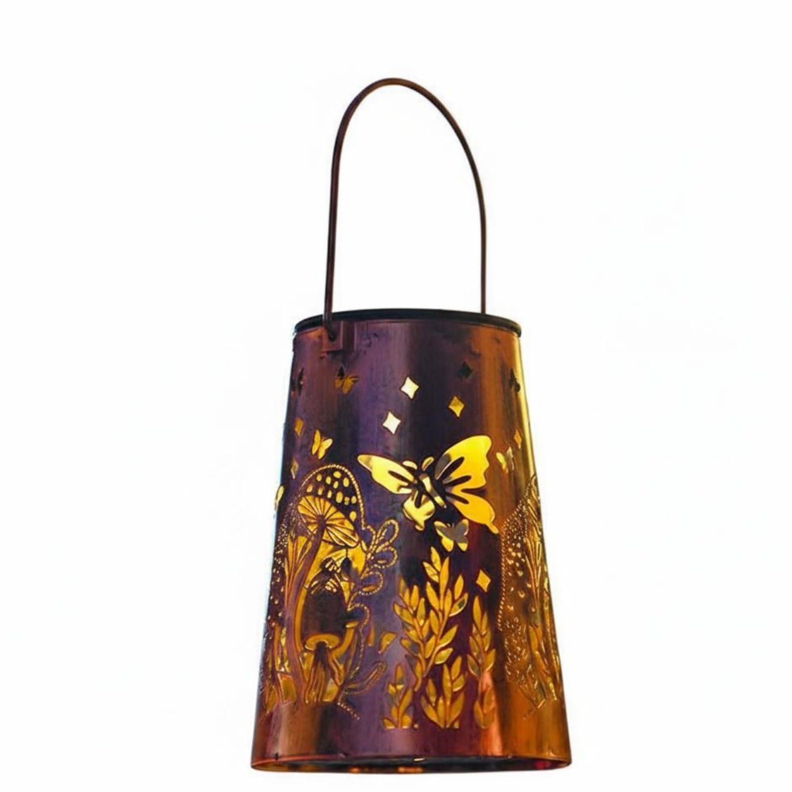 Automatic On/deactivate Hummingbird Pattern Garden Light Weather Resistant Hollow Metal Solar Lantern Wrought Iron Hanging Light for Patio, Yard, Balcony, Butterfly|Home & Garden-image-28