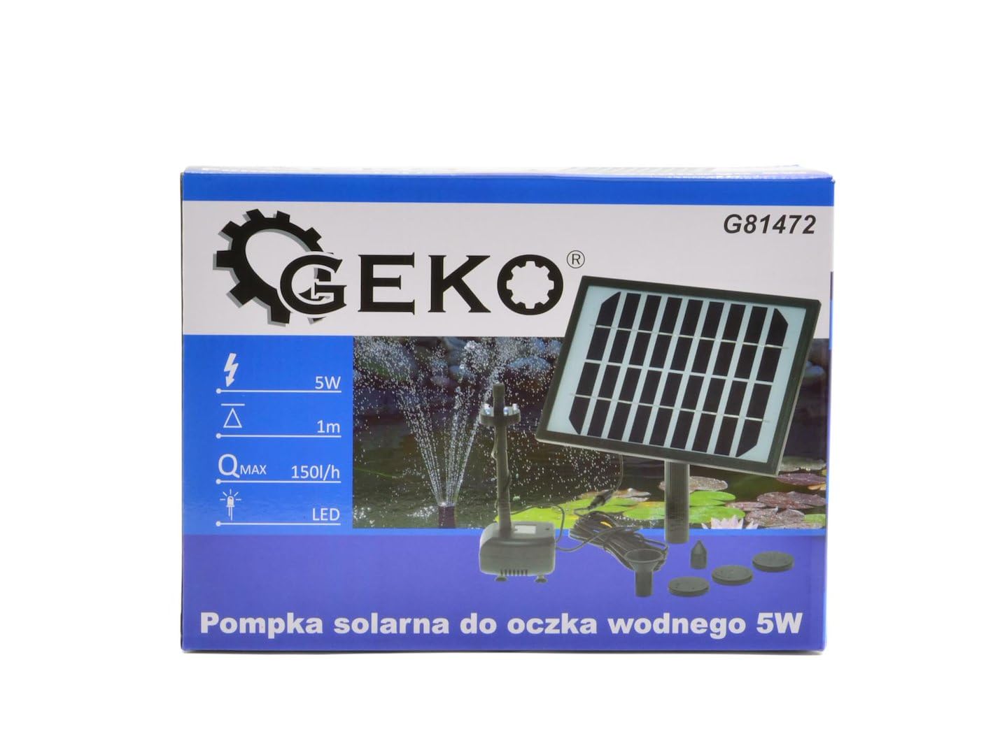 BSD Pompa Solare da Giardino 5W per Laghetti – Alta Prestazione, Portata fino a 350 L/ora, Soluzione Eco-Friendly per l'Irreggazione e Abbellimento Esterno.