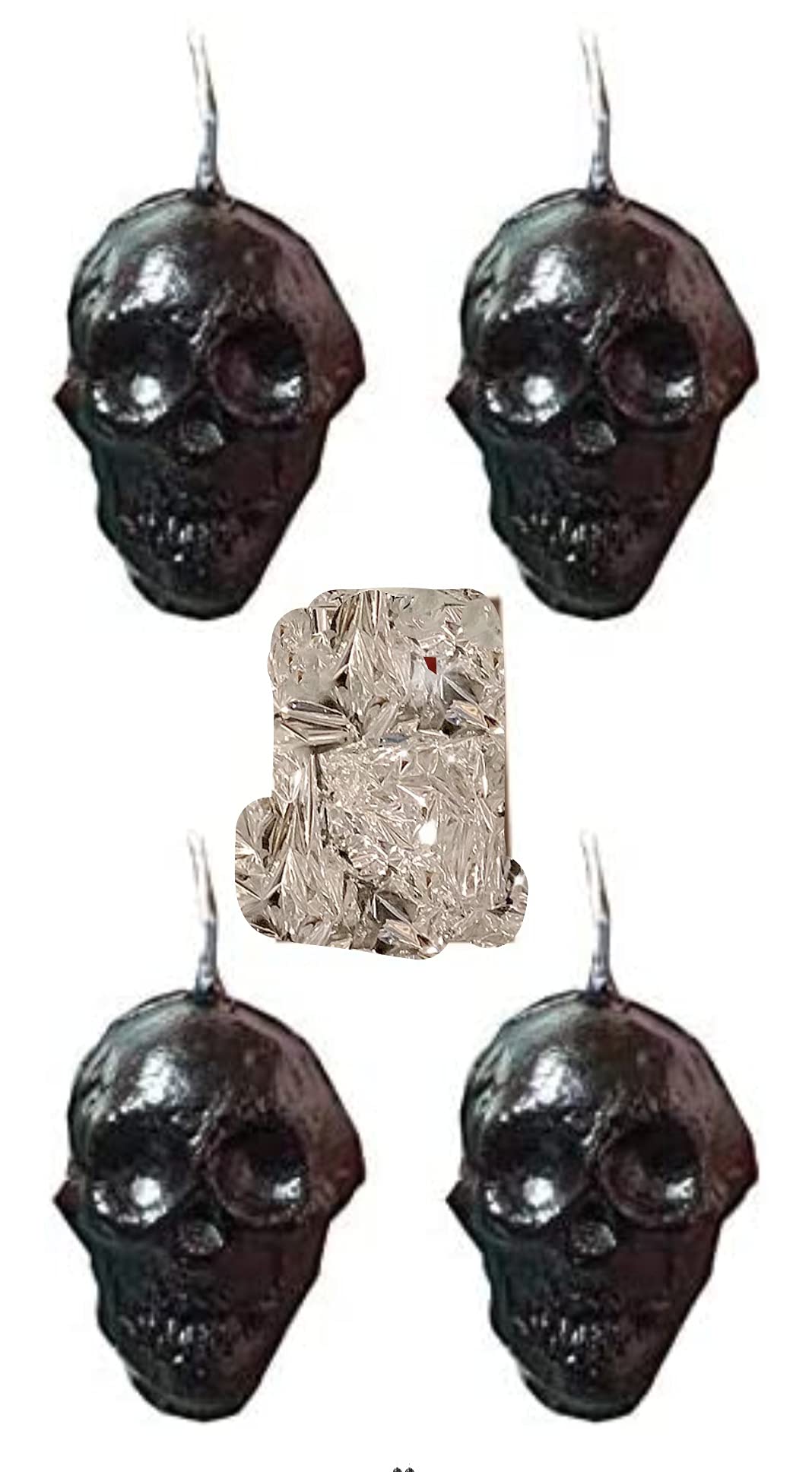 LTYNE Skull Candle for Spell, Wicca and Healing (Pack of 4) (2.5 Inch) (Black)