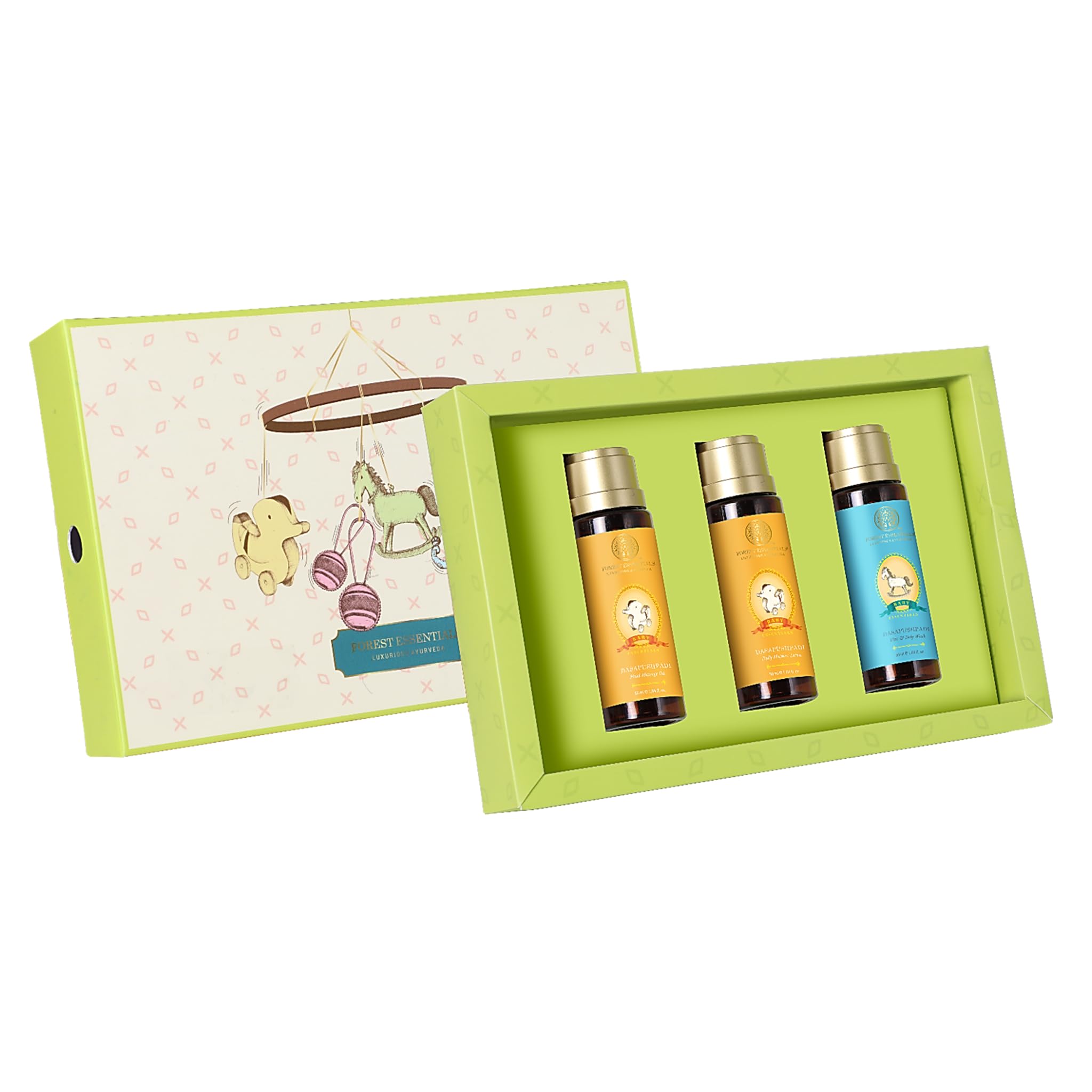 Forest Essentials Baby Care Mini Gift Box Dasapushpadi | Ayurvedic Skincare & Haircare Set for a Newborn Baby | Thoughtful Baby Shower Gift Set-image-2