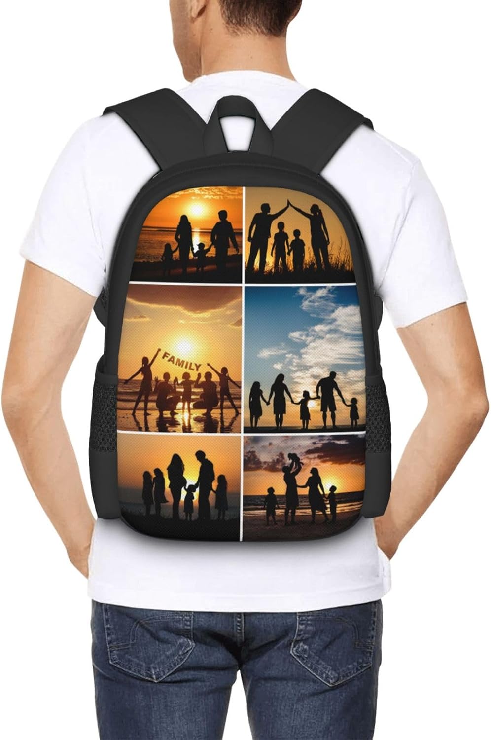 Custom Backpack, Personalized Laptop Backpack for Men Women, Customized Photo Text Backpacks for Work Travel Camping 17in 6 Photos - Image 6