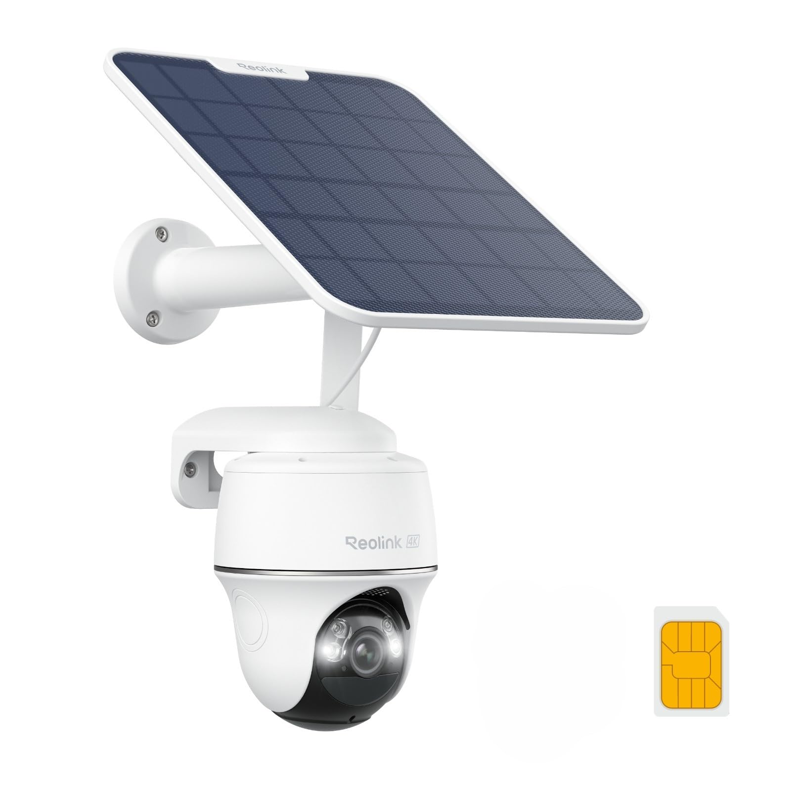Reolink 4K Caméra Solaire 4G Carte SIM, Vision Nuit Couleur, Go PT Ultra | 355° Pan & 140° Tilt, Détection IA Personne/Véhicule/Animal, LTE, Audio Bidirectionnel, Extérieur, Panneau Solaire Inclus