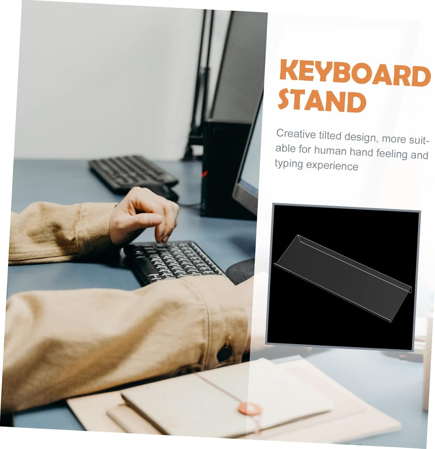Computer Keyboard Stand Acrylic Desk Accessory Tilted Keyboard Riser Office Supply