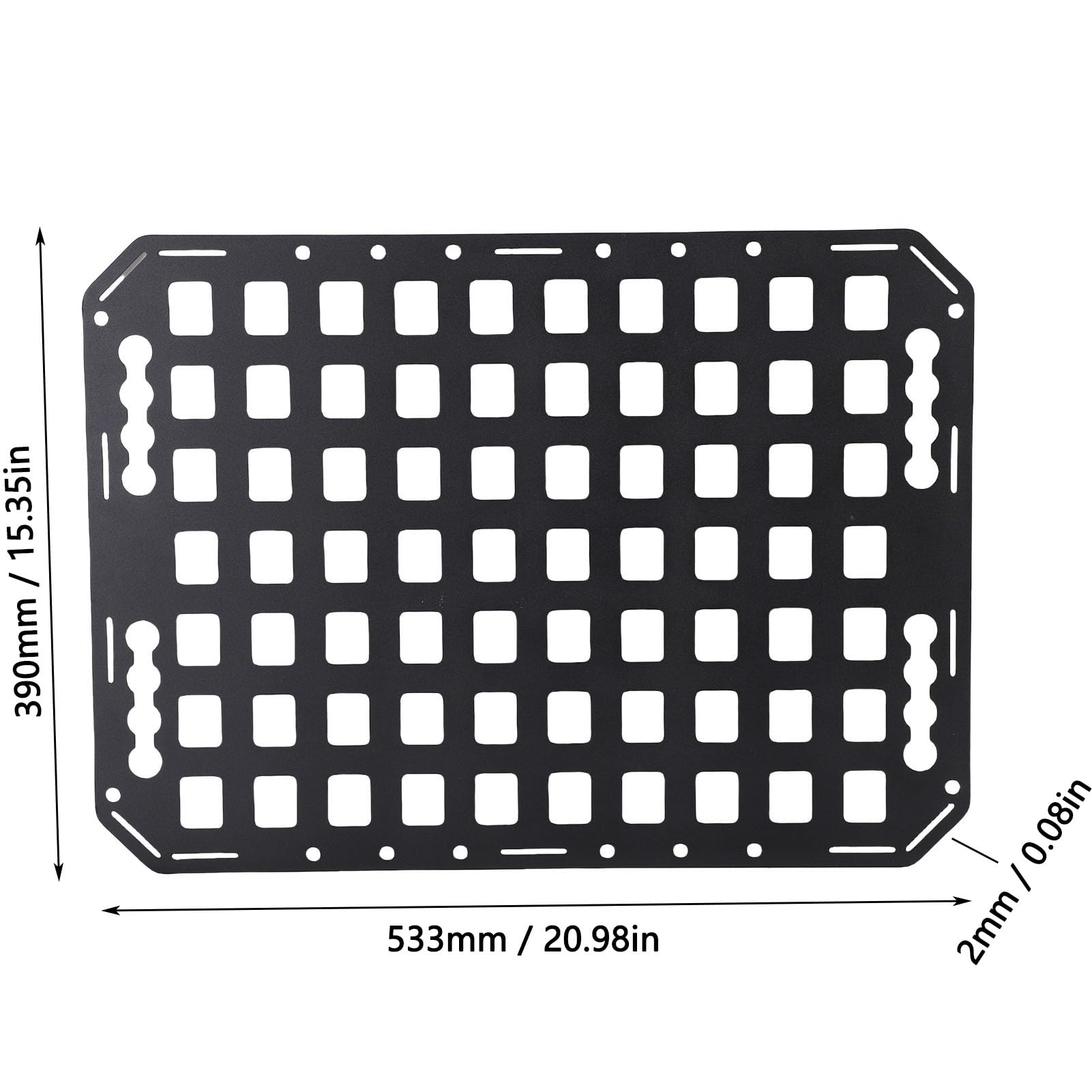 Panel Molle do łóżka do Ciężarówki, Bezpieczne Zamykanie Aluminiowe Mocowanie na Szynie L, Organizer łóżka Ciężarówki z Solidnym Systemem Blokowania Samochodów SUV, Pickupów, Ciężarówek,
