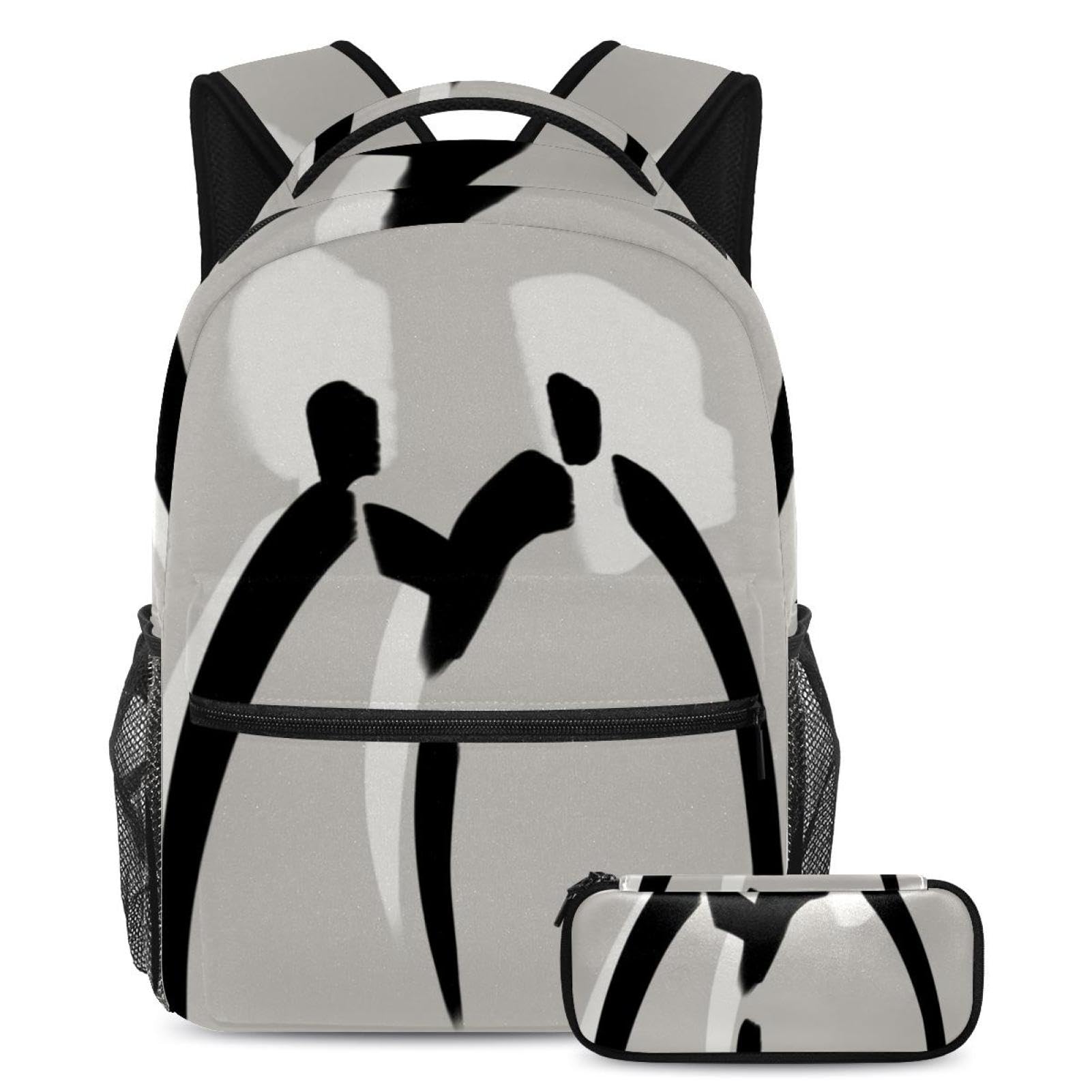 Sac à dos ergonomique multicolore et trousse grand volume ado