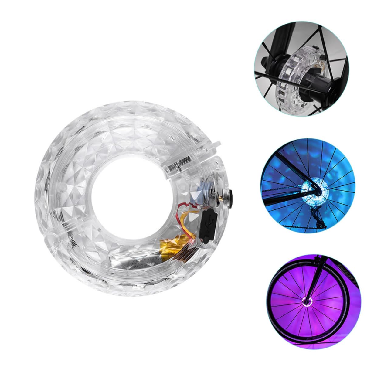 Toddmomy Curseur Flash Intelligent Lampe décorative Roues de vélo Lampes de Roue de vélo Feux de Roue de vélo d'équitation Feux de vélo lumières LED vélo Lampe pour Roue Plastique Blanche