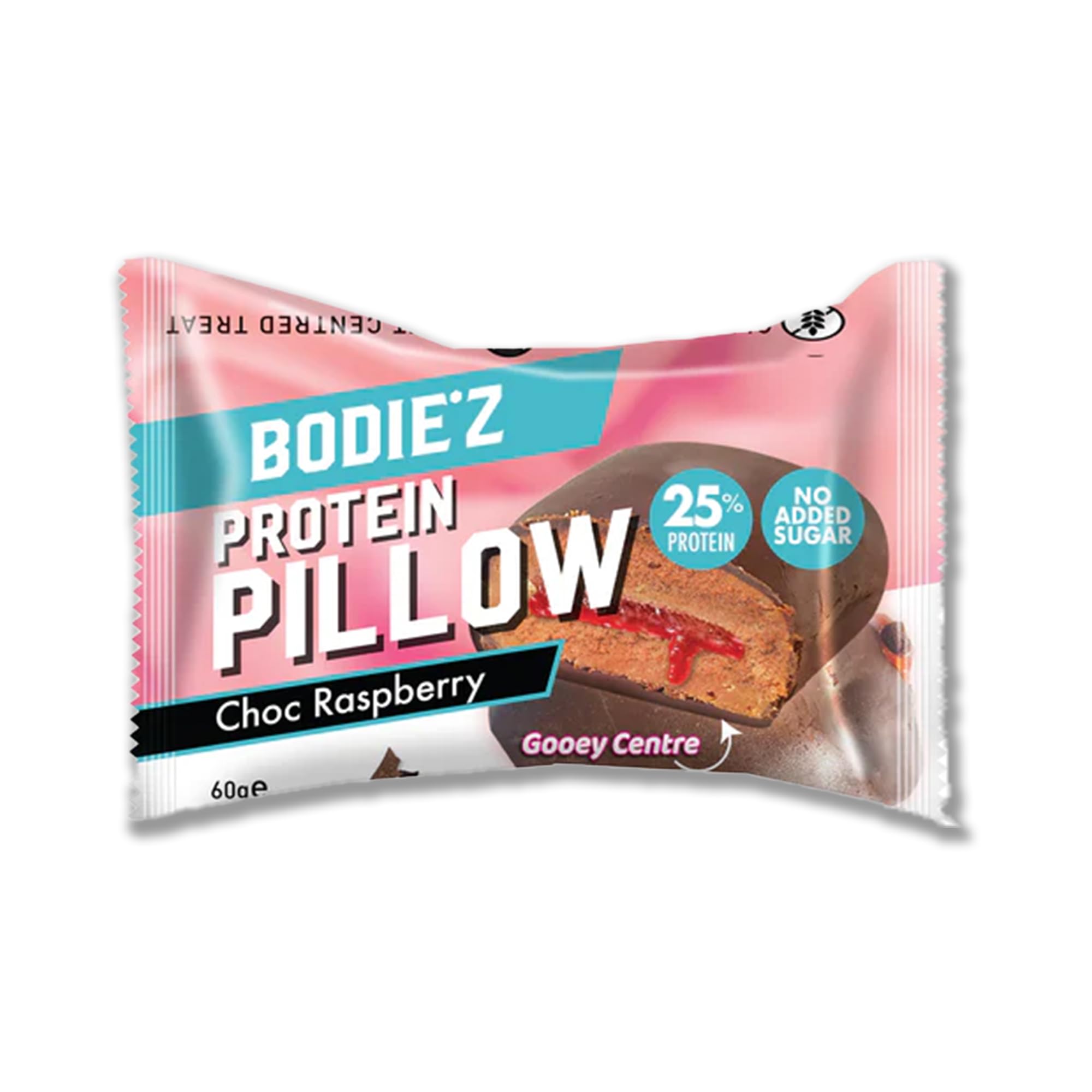 Bodie'z Protein Pillow Snack - Choc Raspberry 60 g (Pack of 12)