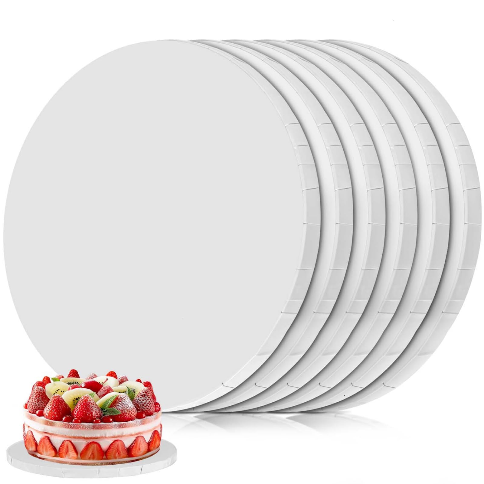 Planche à gâteau ronde blanche avec bords lisses pour manipuler vos desserts