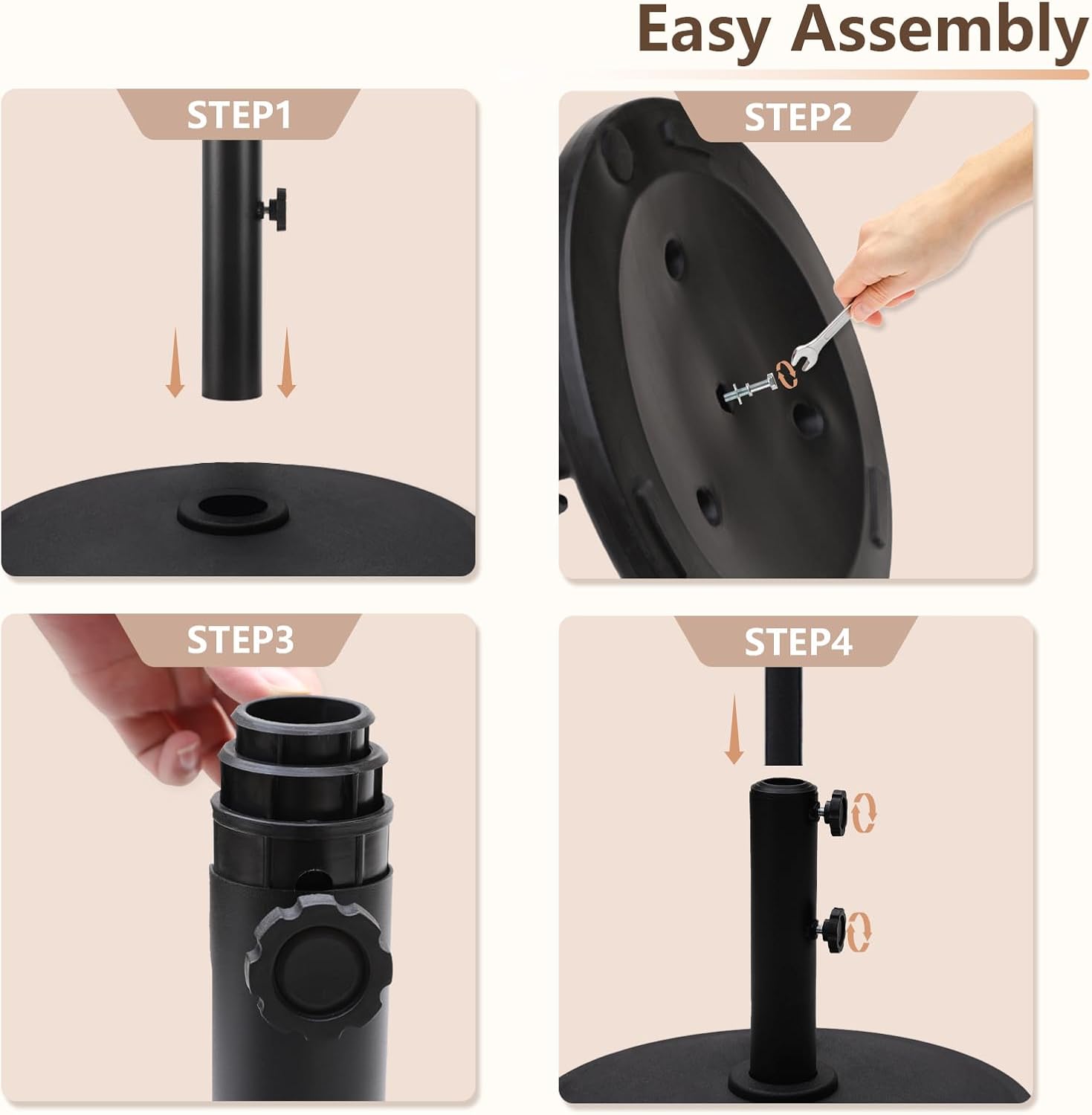 C-Hopetree 31 lb Patio Umbrella Base, Heavy Duty Stand for Outdoor Patio Market Table Umbrella, Black