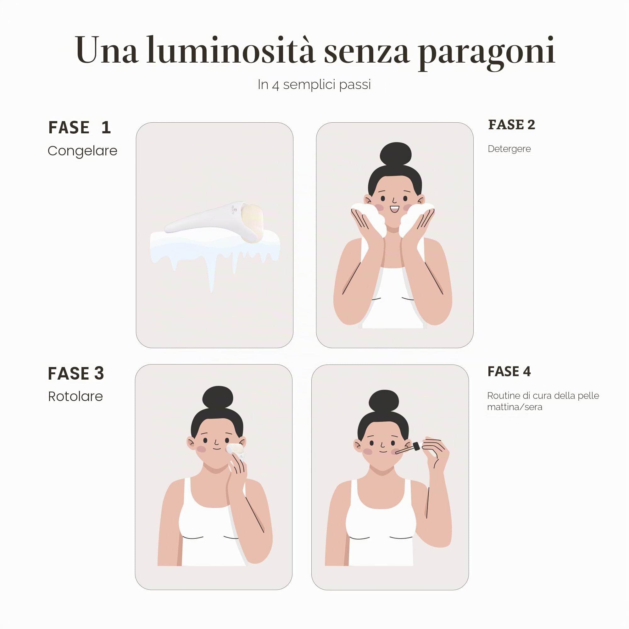 Project E Beauty Terapia del rullo di ghiaccio freddo Viso Occhio Massaggio del corpo Massaggiatore Sotto gli occhi Gonfiore Raffreddamento Riduzione Dolore muscolare Sollievo dal dolore Rossore