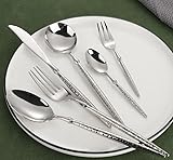 GZKDKZB Juego de Cubiertos de Plata (6/24/36/48 Piezas), de Acero Inoxidable 304, Ideal para el hogar, hoteles, restaurantes, Cuchillos, Tenedores y cucharas para Carne, Juego de Tenedores
