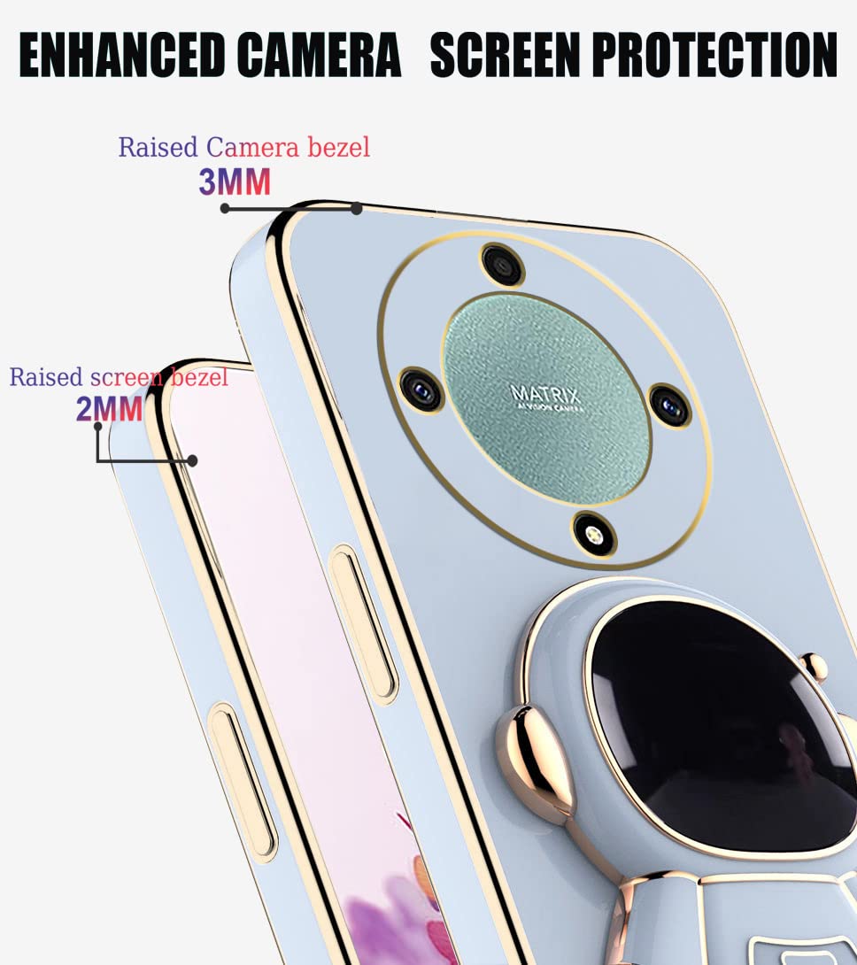 Custodia Honor Magic 5 Lite In Silicone TPU Con Supporto Astronauta, Antiurto, Morbida, Colori Viola, Blu, Nero, Verde - 3