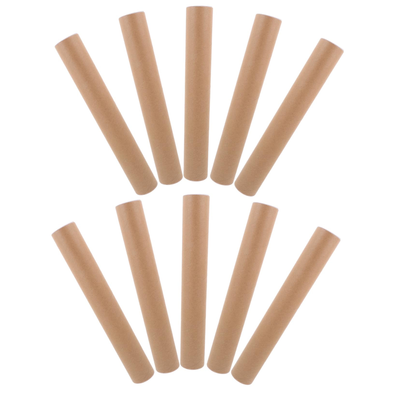 OFFSCH Portable Art Tube Set 10pcs Brown Cardboard Poster Tubes for Mail Storage Transport of Paintings