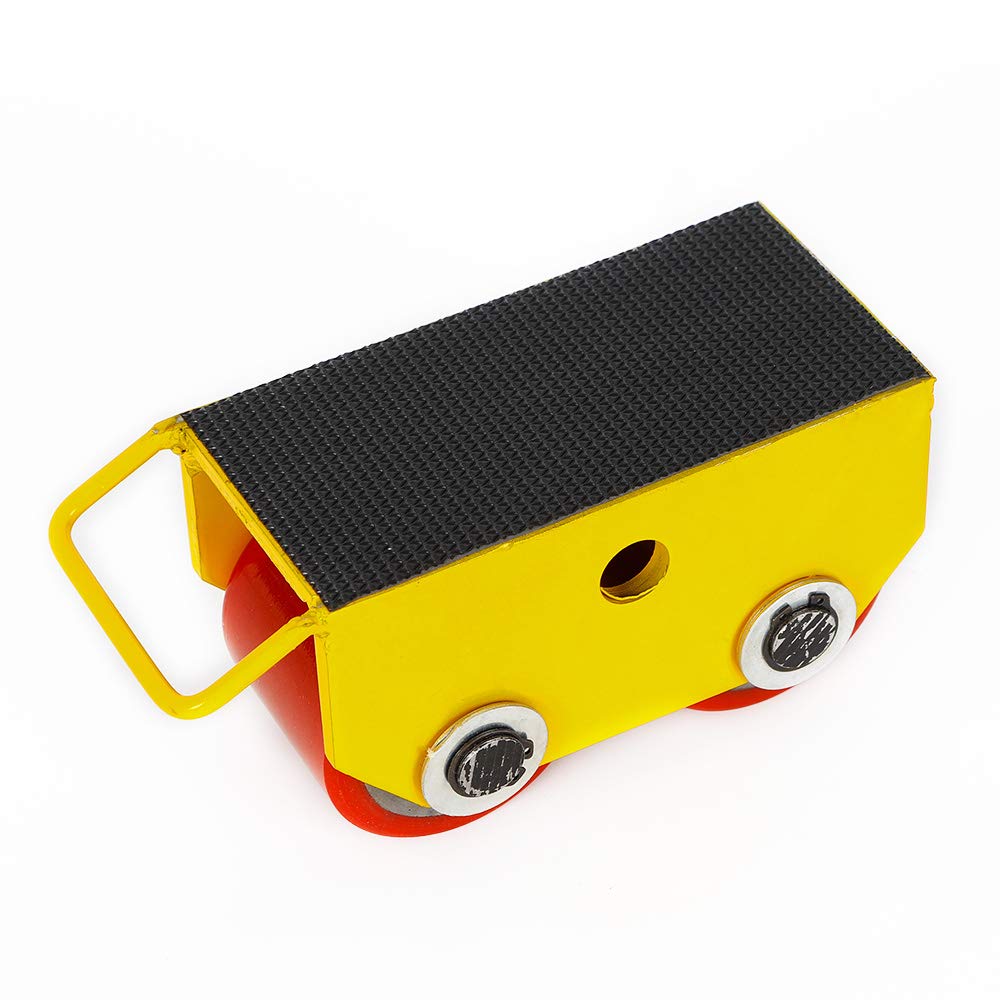 Máquina de mover con 2 rígidos, capacidad de carga de 2,5 t/5511 libras, máquina mover dolly, ayuda de transporte para dispositivos y muebles, muy portátil (amarillo)
