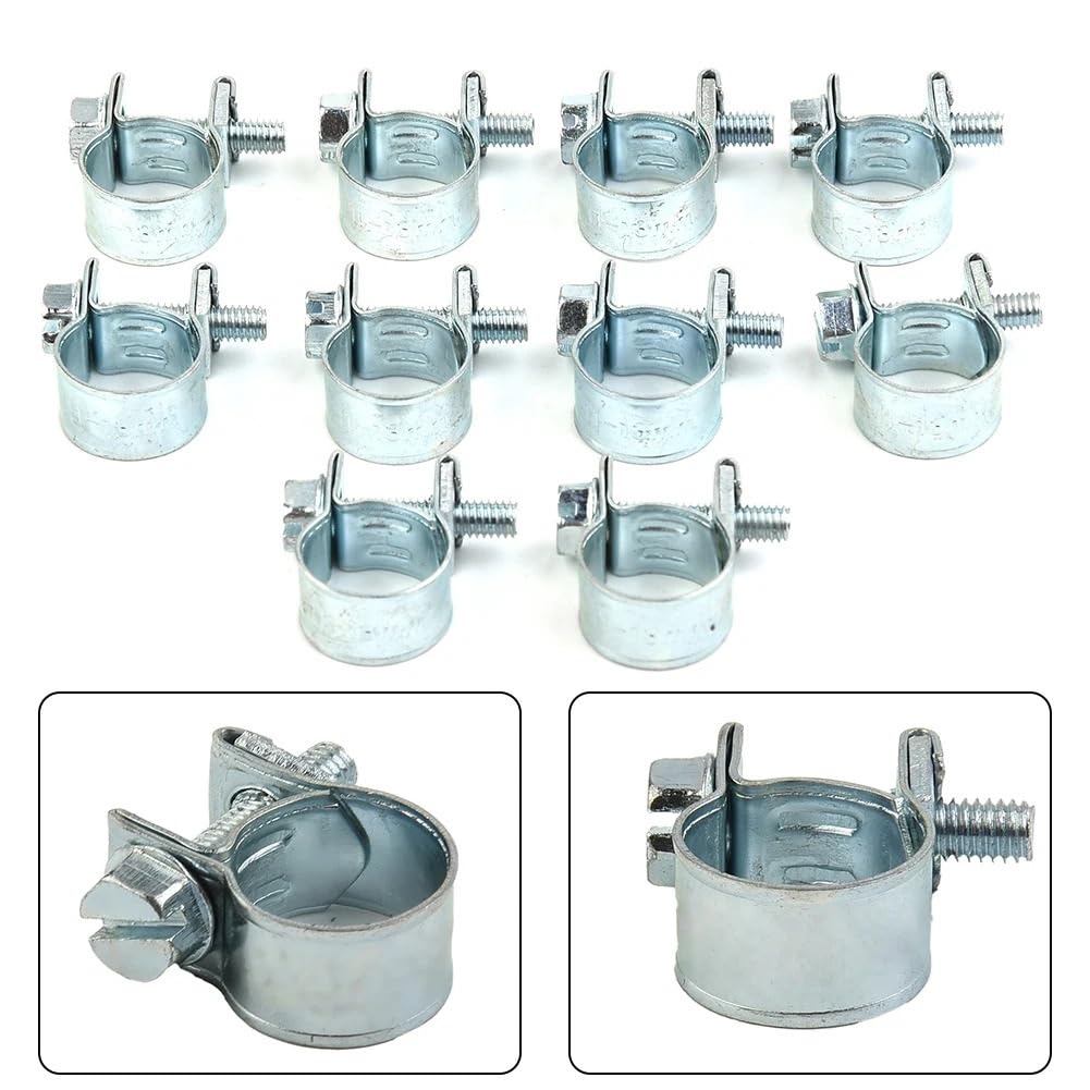 Kit de Mini Clips for manguera, 10 Uds., tuercas y pernos de acero al carbono, abrazaderas de línea de combustible, tubería de gasolina, abrazadera pequeña de aire diésel de 11-13mm/13-15mm(11-13mm)