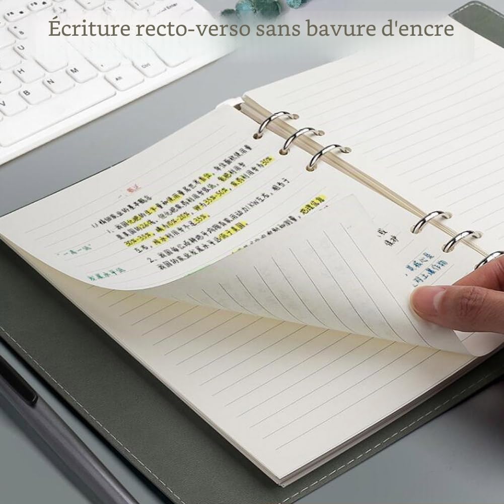 270 Feuilles A5 Papier de Recharges 6 Trous Recharge Ligné Papier pour A5 Carnet Rechargeable Remplacer Pages Intérieures 540 Pages