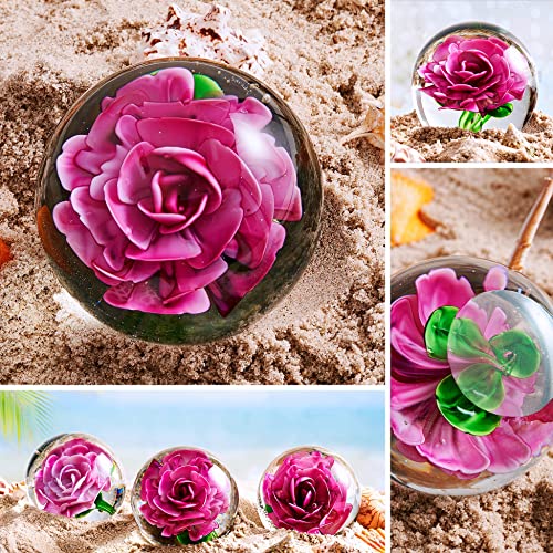 Hand Blown Glass Flower Paperweight Figurine For Office Desk.give You A Gift From The Person You Love, The Garden Decoration.(Pink Flowers) #TOP3