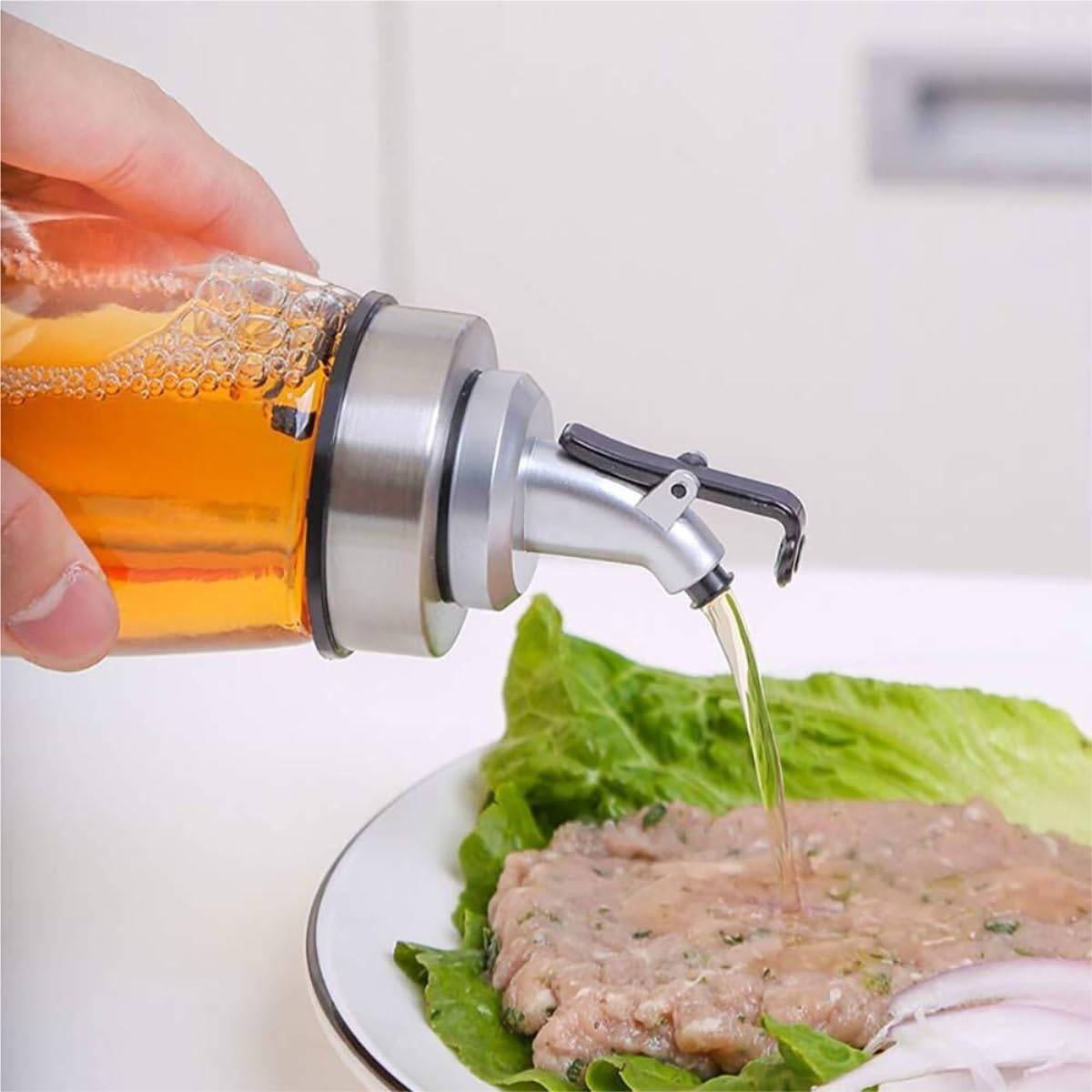 Dispenser per Salsa di Soia 3 Pezzi Set Di Bottiglie Di Olio E Aceto Contenitore Di Salsa Di Soia E Aceto For La Cucina Contenitore Dell'olio