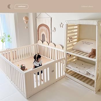 未使用品 ベビーサークル 置くだけ ドア付き180×200cm 簡単組み立て PROBASTO ベビーサークル 200 180 メッシュ 大型 大きい ハイ