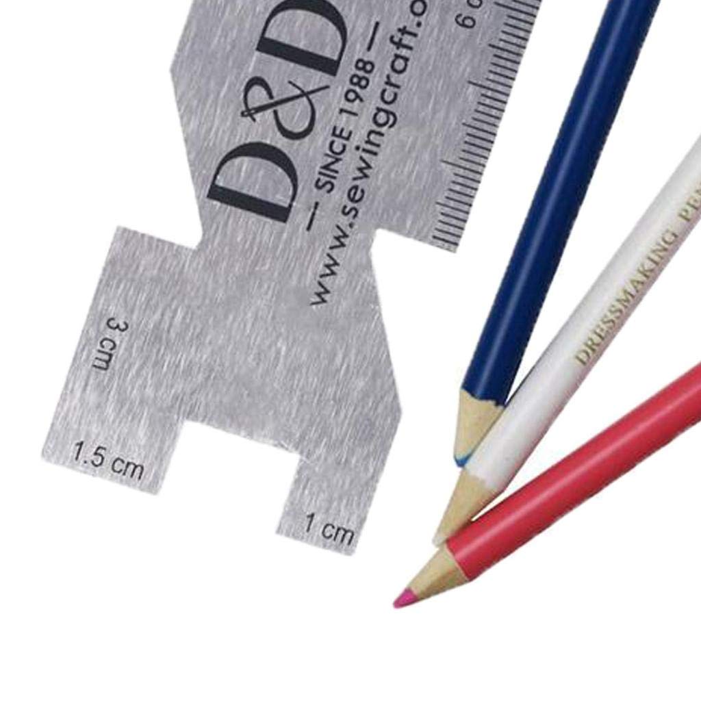 10 Set Schneiderkreide Stift Marker Bleistift Lineal Nähen Stoff Leder Tuch Markierung