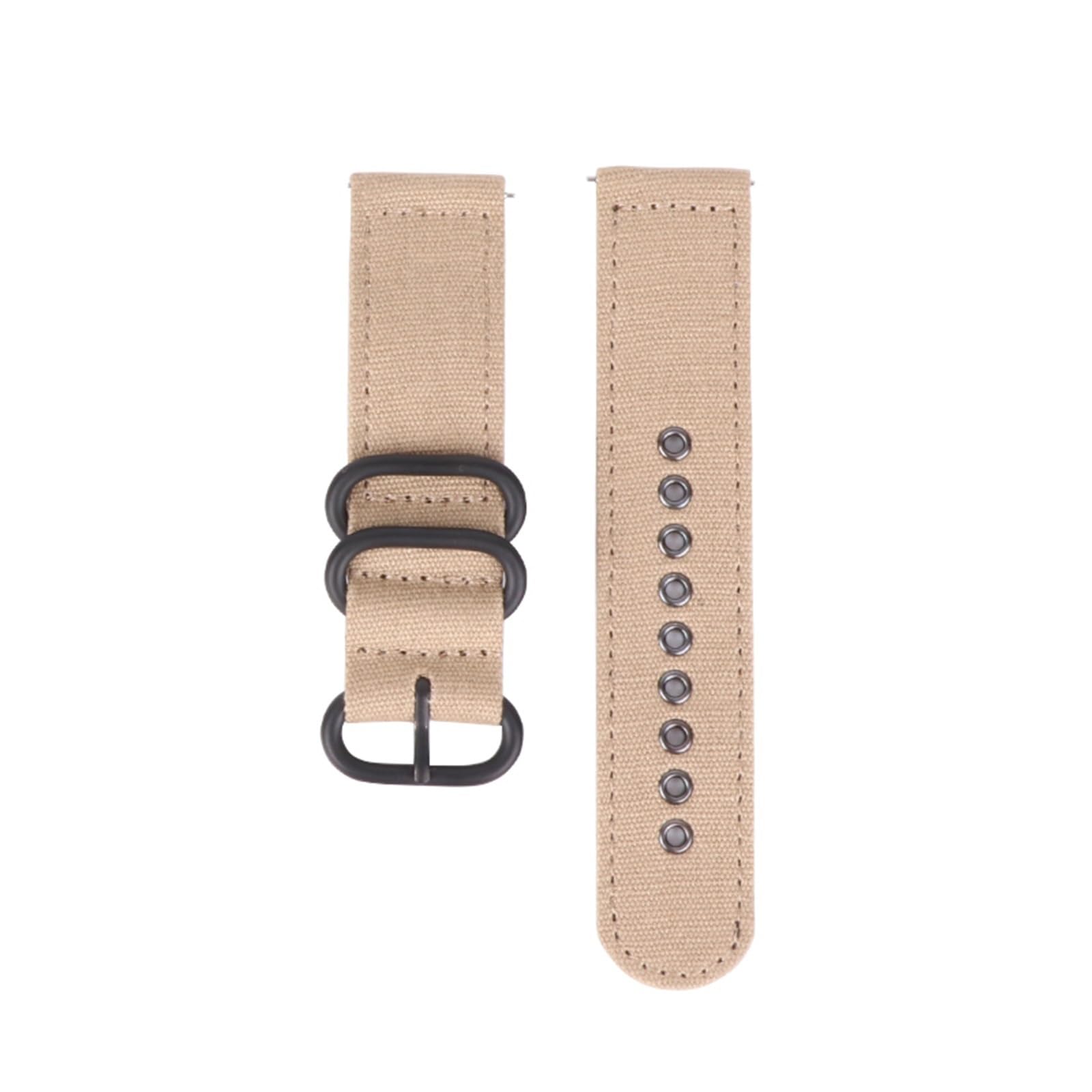 HABITZ Nylonowy pasek for pierścieniem Klamra 18mm 20mm 22mm 24mm Miękkie płótno Tkanina Quick Release Pasek Bransoletka Kompatybilny for Samsung Kompatybilny for Huawei Smart Watch (Color : Khaki bl