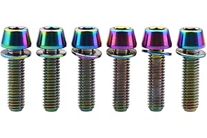 Titanium M5x20mm with Washer Allen Hex Tapered Bolts Screw for Bicycle Stem Pack of 6