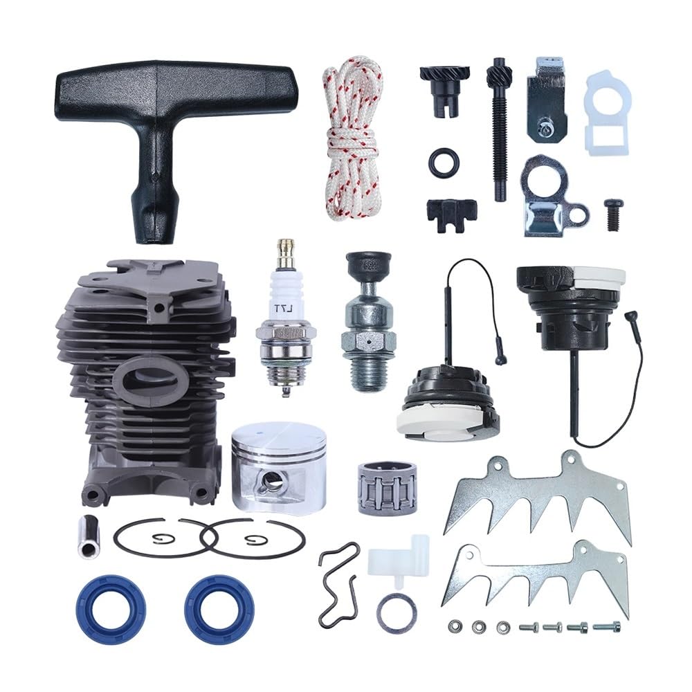 Kit de Ajuste de púas de trinquete de pistón de Cilindro de 46 mm for Motosierra S-ihl MS280 MS270 MS 270 280, Tapa de Gasolina, trinquete de Arranque Accesorios para cortacésped