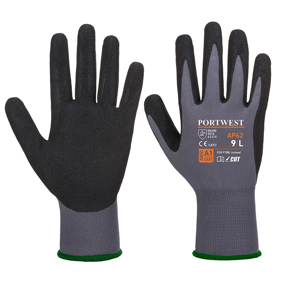 Portwest AP62 Dermiflex Aqua Protective Glove with Sandy Nitrile Foam Grip ANSI, XXL