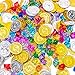 AiFanS 320 Pieces Pirate Coins and Gems jewelry playset,Pirate Treasure Hunts,Treasure Box Fillers for Pirate Party (160 Coins+160 Gems)