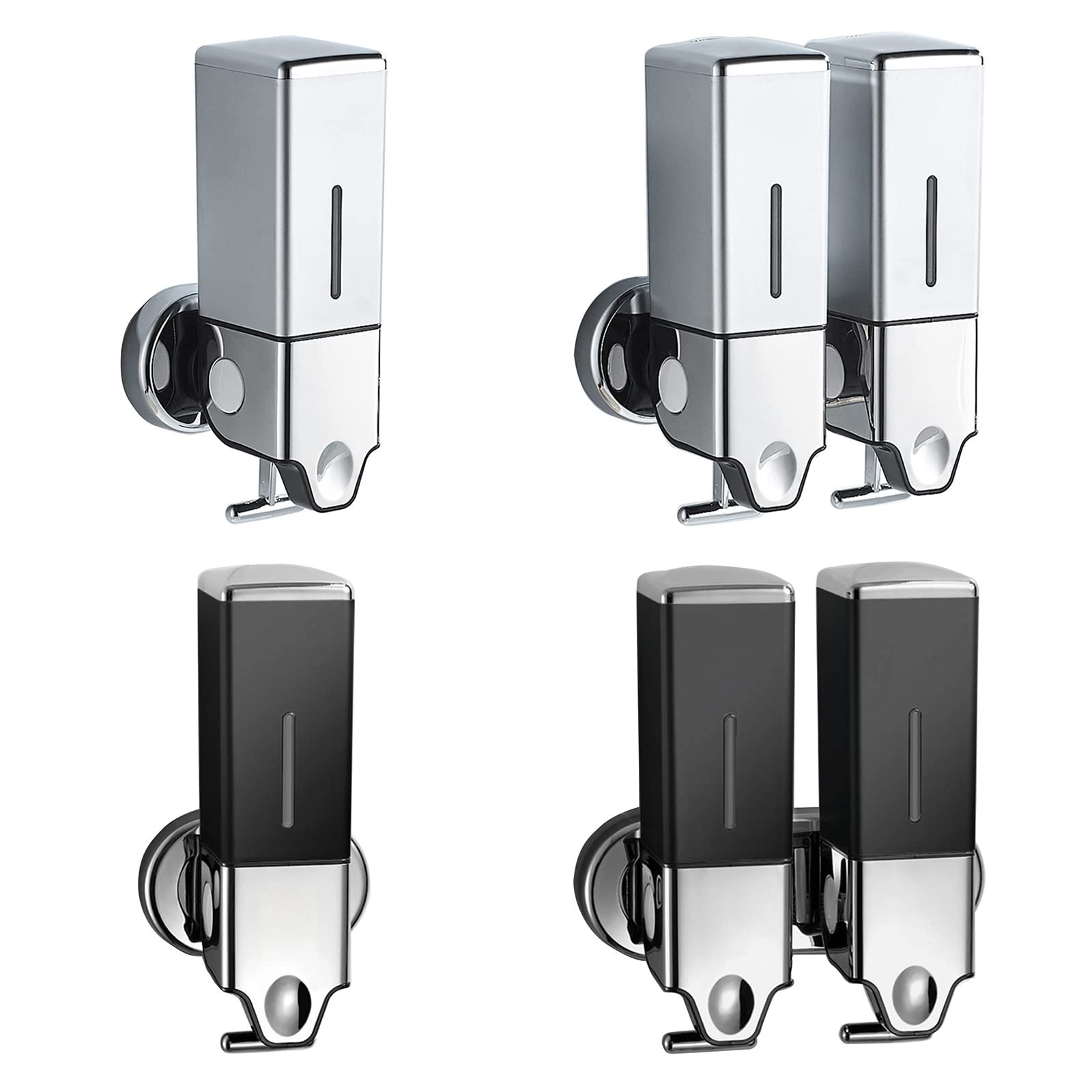 Dispenser di sapone liquido montato a parete, pressato a mano, contenitore per gel doccia singolo/doppio, cucina, bagno, bottiglia di hotel, dispenser di sapone liquido per bagno