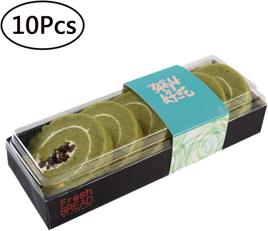 10 Pcs Sushi box Cake Dessert Pastry Rectangle Storage Gift Box with Lid （1.7''×2.6''×7.8''）