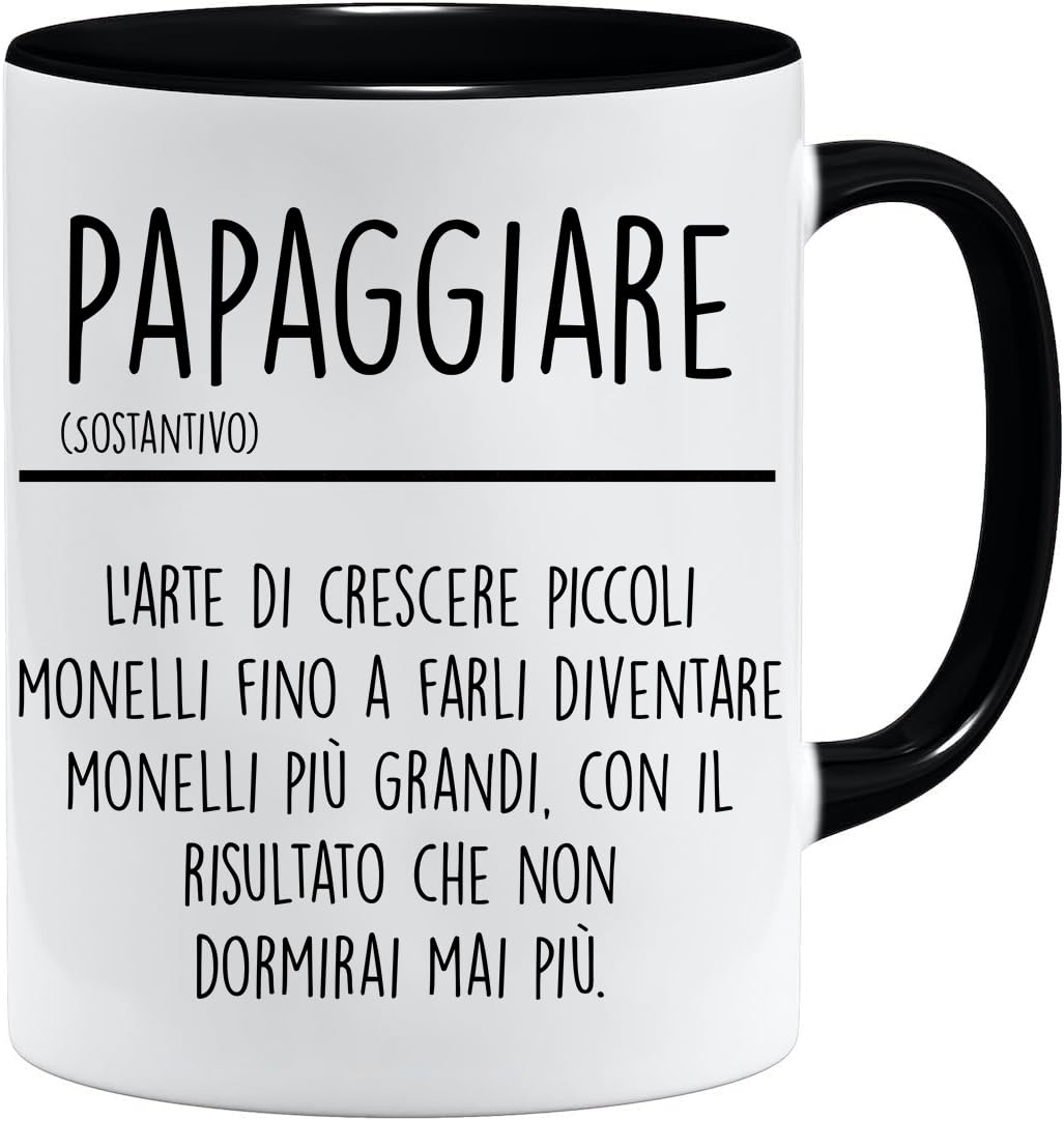 Jungle Mug Father's Day | Funny Papaggiare Mug | Original Gift Idea for Men | Fathers Birthday | Special Father's Day Gifts | Breakfast Coffee Lovers