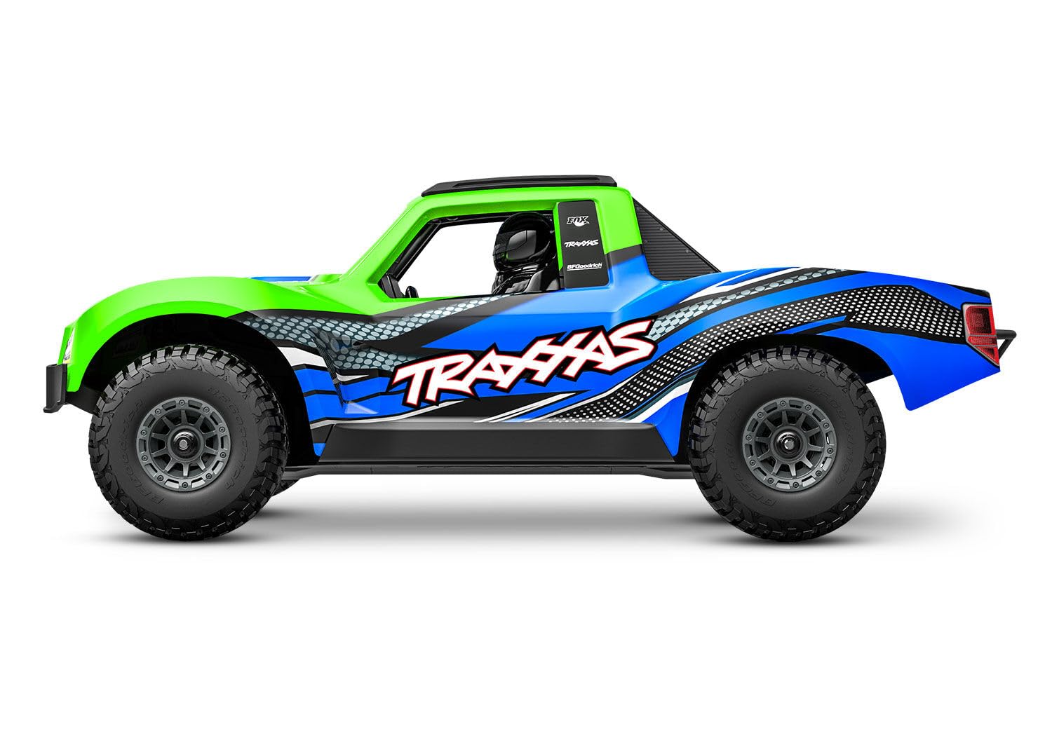 TRAXXAS Mini Slash 4x4 RTR, coche teledirigido para principiantes, mini escala verde con sistema TQ BL-2s, cargador USB-C y batería LiPo 2s