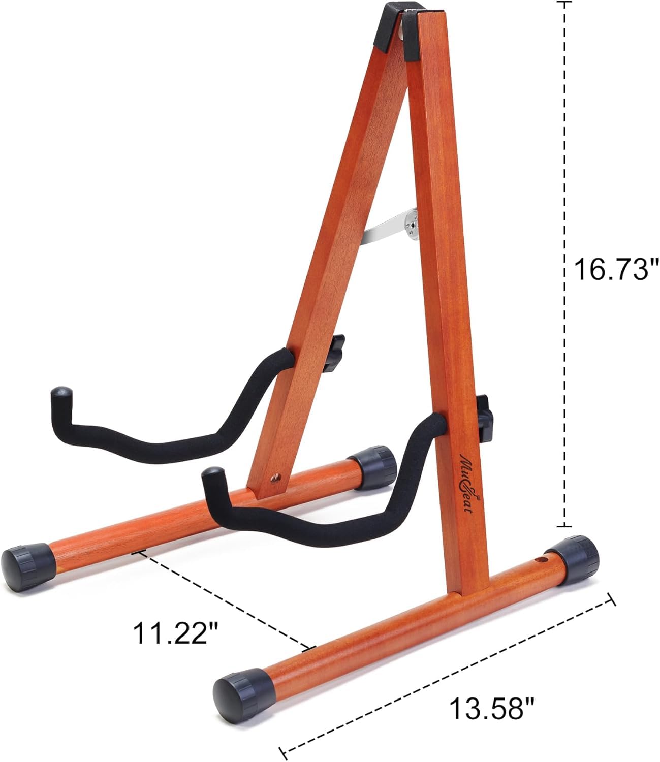 Musbeat Cello Stand with Bow Holder, Mahogany Wooden A-Frame Floor Stand with Padded Foam, Handcrafted Cello Rack Fits 1/2 - Image 3