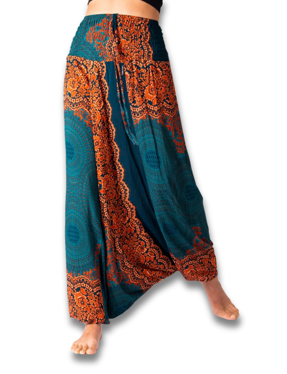 Panasiam Unisex Mandala Turquoise Aladin Pants, Mandala 3, Turquiose Xl