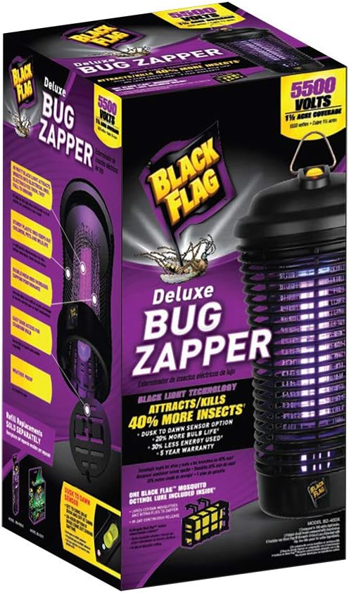Black Flag 40W Deluxe Outdoor Bug Zapper – Electric Insect Killer for Mosquito & Flying Pests, Weather-Resistant, Covers 1.5 Acres