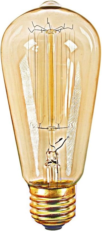 Edison Light Bulb Amber Squirrel Cage Base 60W E26 BF11