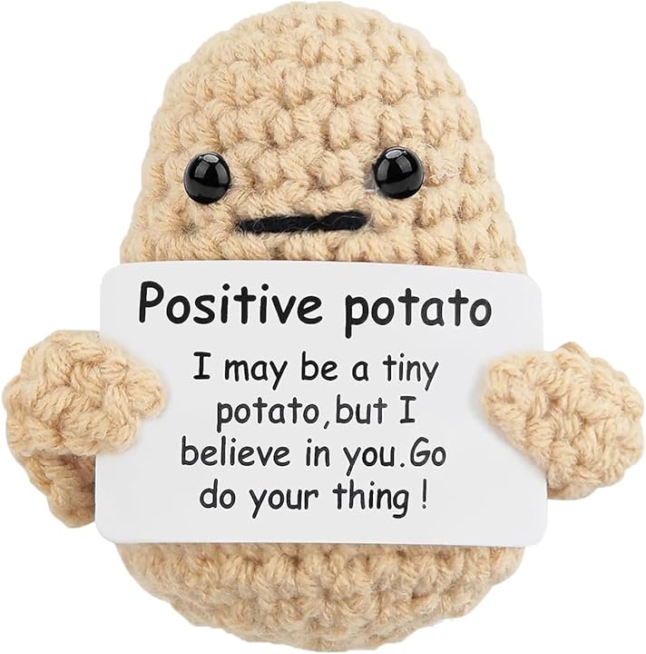 Tecki pupazzetto a forma di patata in lana fatto a mano portafortuna e felicita` SEP-DE-043