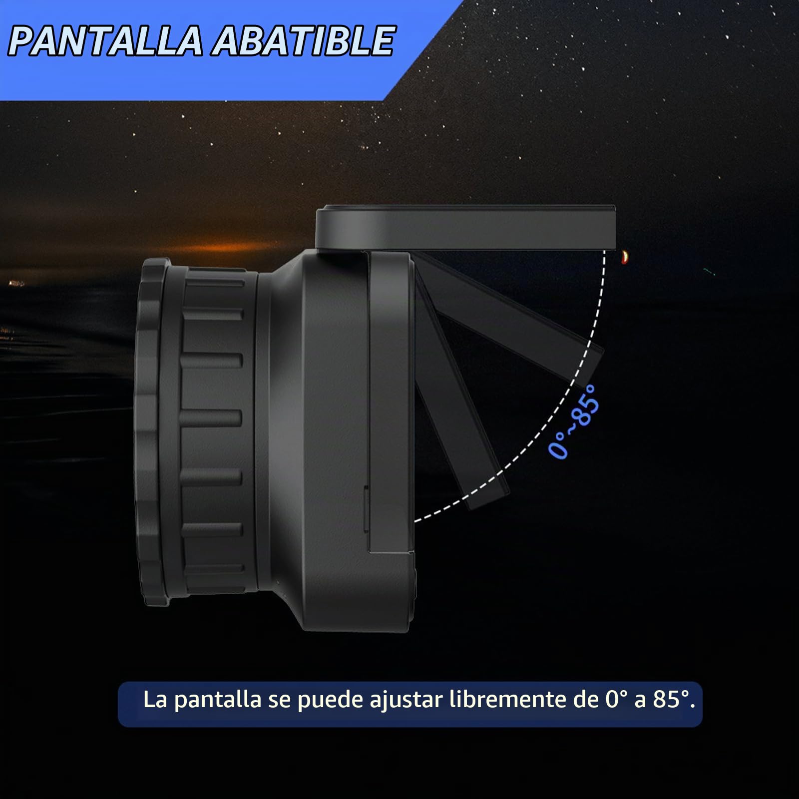 Telescopio inalámbrico de 64 MP 4K HD 2.4G WIFI con pantalla abatible, cámara monocular universal, portátil, ligera, para binoculares astronómicos, microscopio