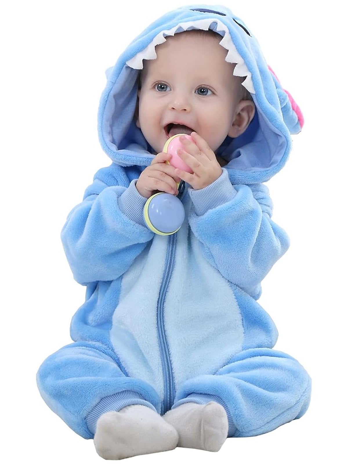 TMEOG Unisex Bambino Inverno Pagliaccetto Coniglio Tigre Cucire Animale Stile Flanella Cosplay Halloween Costume Attrezzatura