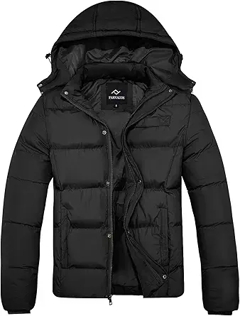 FARVALUE Mens Winter Coats Thicken Puffer Jacket Warm Winter Parka Padded Outwear with Hood