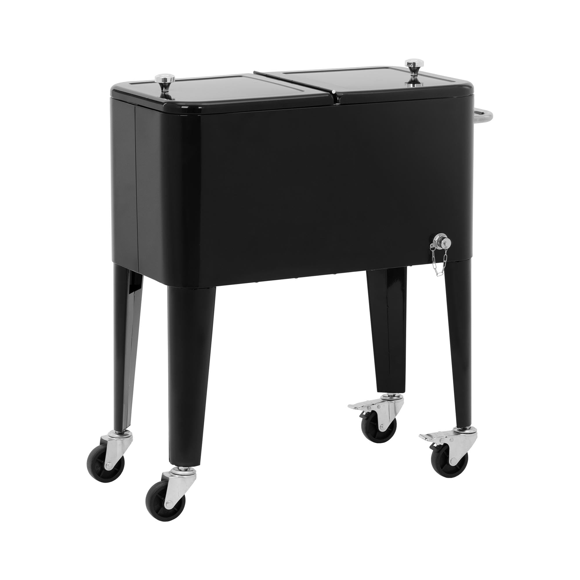 Glacière à roulettes 57 l Ouvre-bouteille Chariot frigorifique Desserte réfrigérée Chariot bar Desserte bar