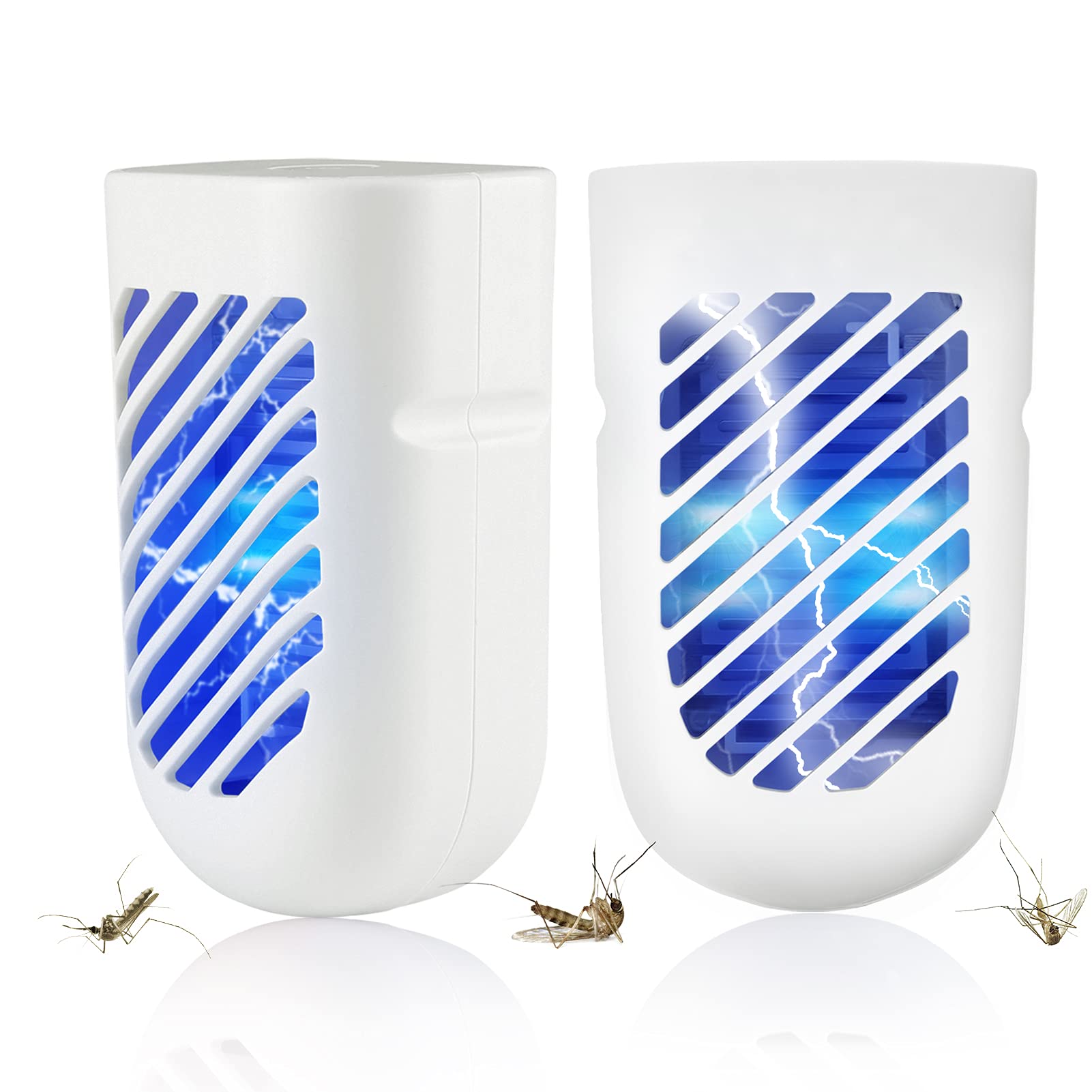 Fly and Insect Killer, Upgraded Electronic Fly Bug Zapper, Mosquito, Moth, Wasp, Fruit fly catchers for the home indoor plug in, Powerful Fly Zapper with UV Light (2 Packs)