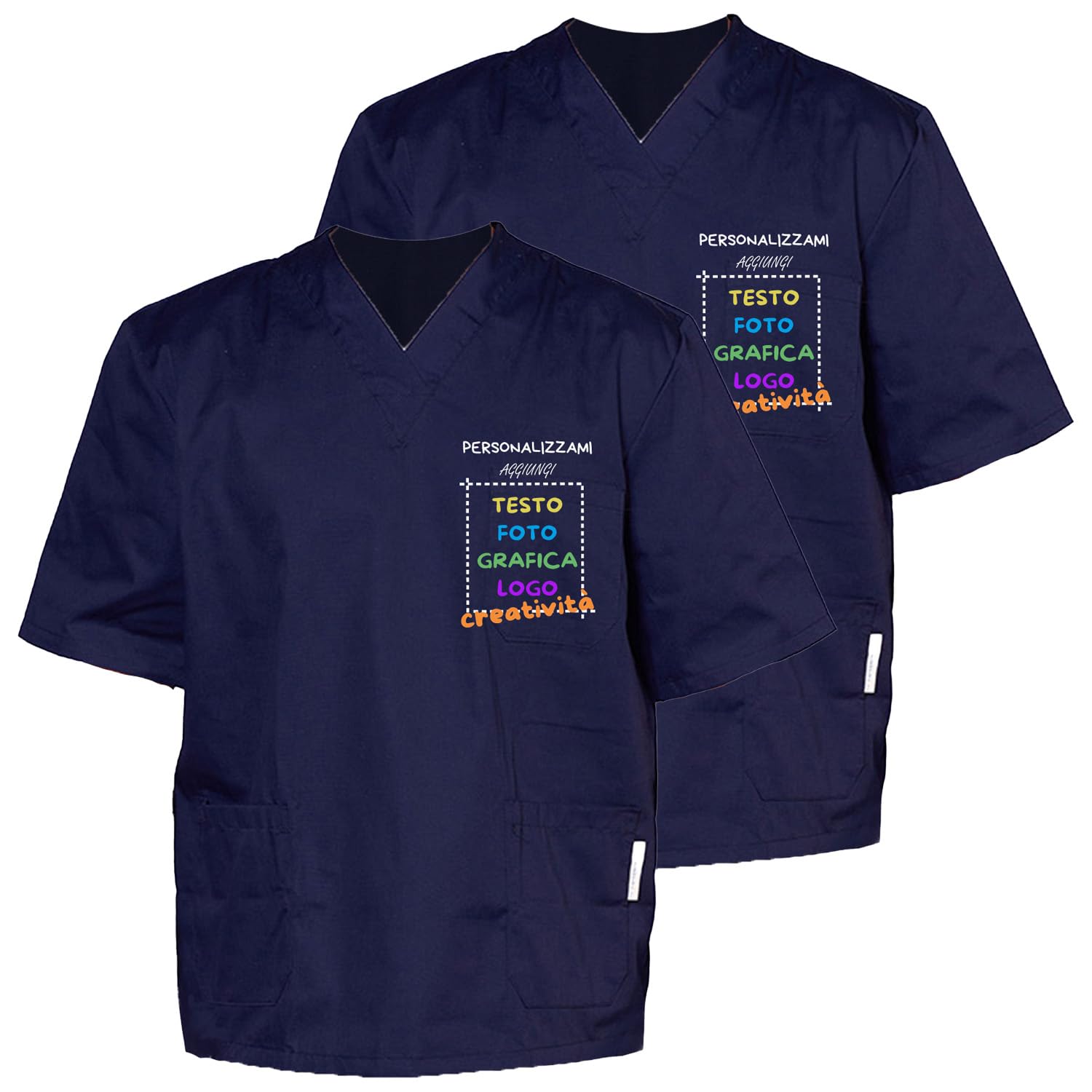 fratelliditalia.org 2 X Casacca ospedaliera con personalizzazione inclusa disponibile in 9 colori tg dalla XS alla XXXL