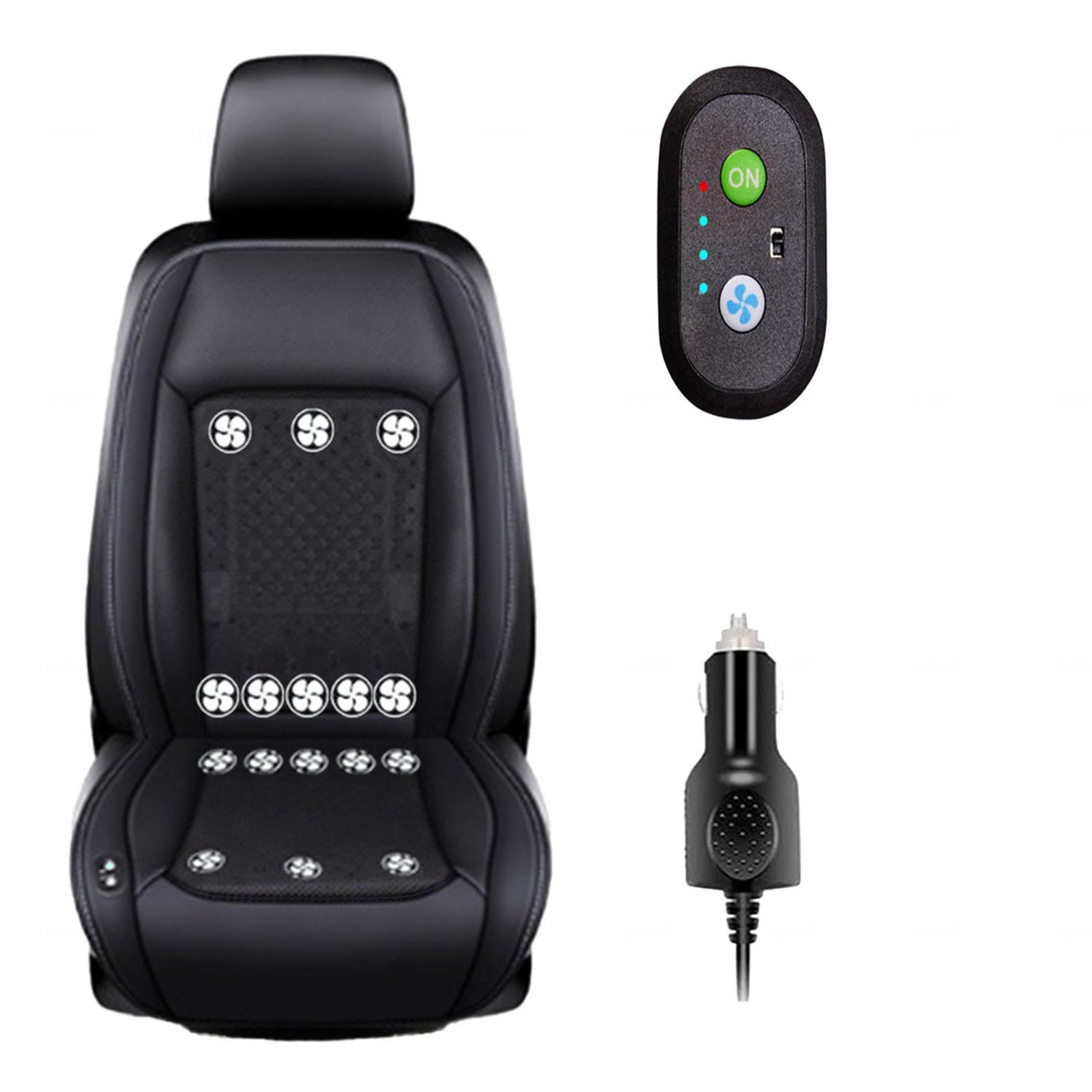 LRF-yxkj Ventilated Car Seat Cover 12V-24V 3 Cooling Air Speeds Ventilated Seat Cover for Car Suv Truck Universal Fit,Black-24V16Fan