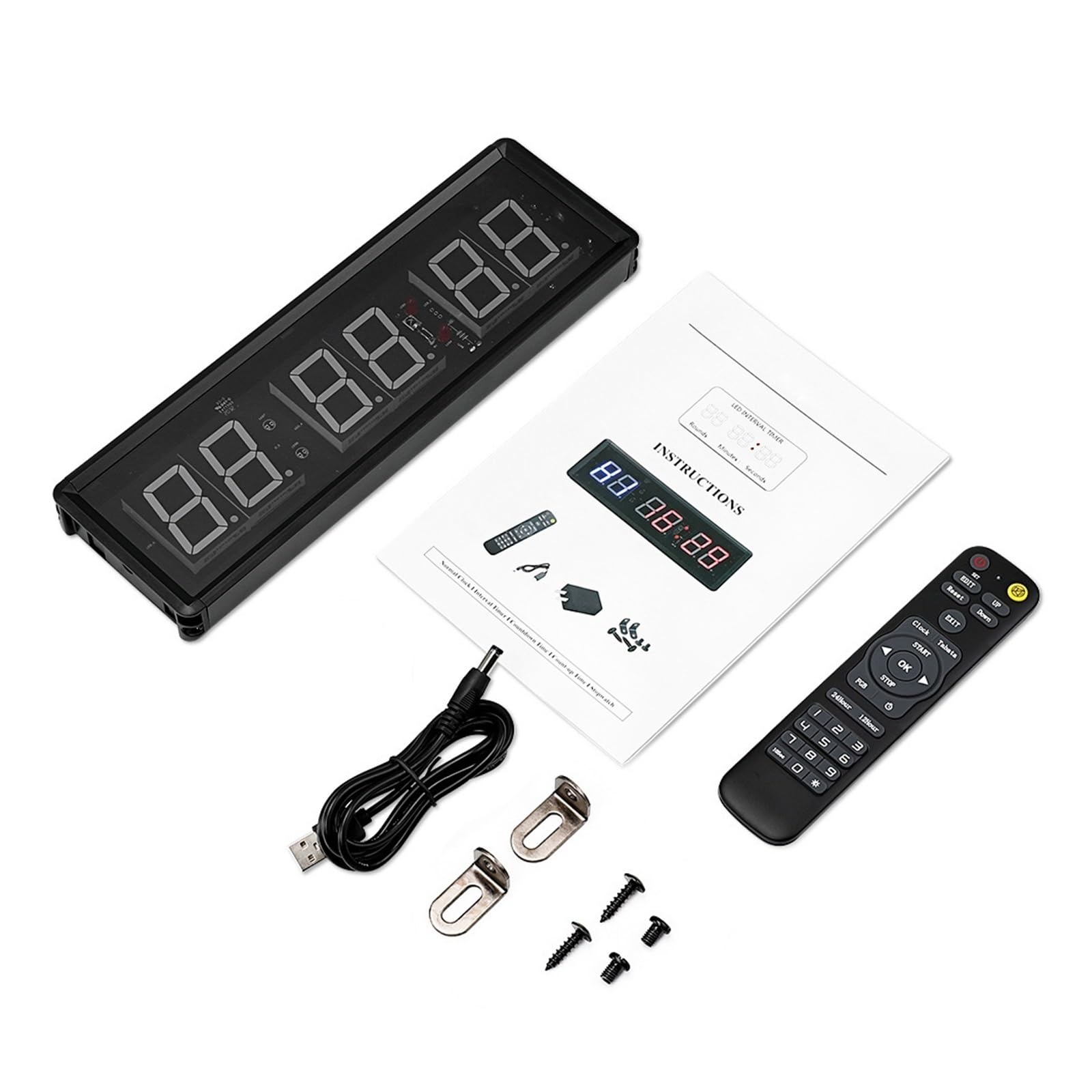 Timer palestra, Telecomando programmabile da 1,5 pollici Timer a LED a intervalli garage Orologio allenamento sportivo palestra